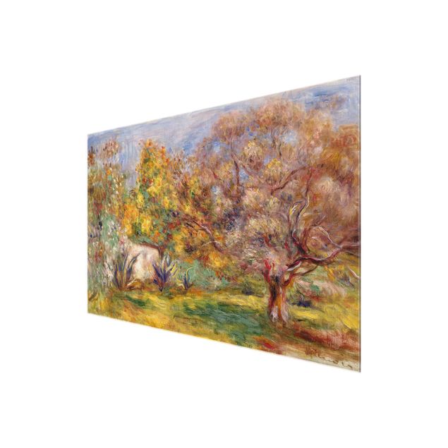 Glasbild - Kunstdruck Auguste Renoir - Garten mit Olivenbäumen - Impressionismus Quer 3:2