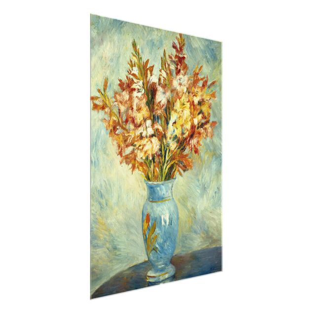 Glasbild Natur Auguste Renoir - Gladiolen in Vase