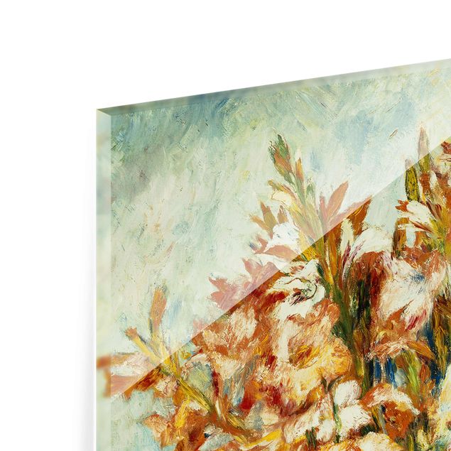 Bilder auf Glas Auguste Renoir - Gladiolen in Vase