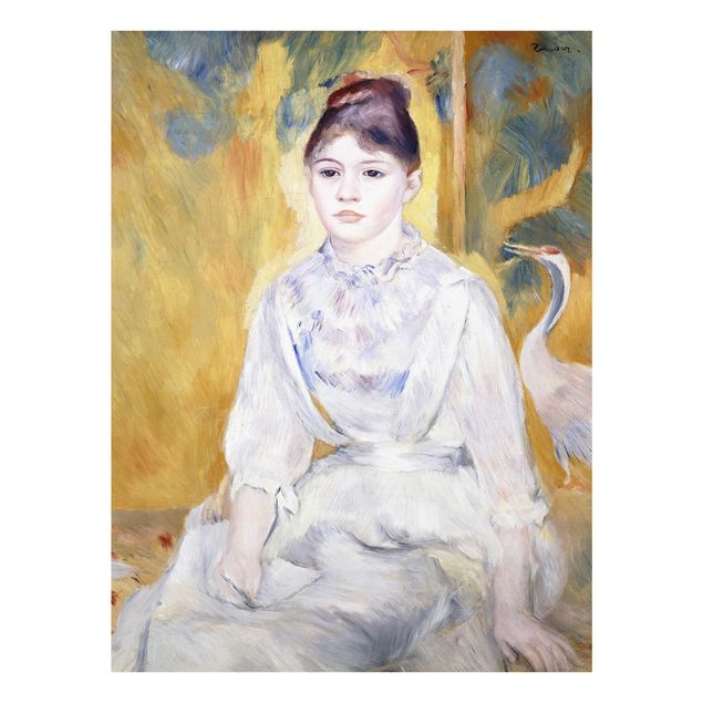 Glasbilder Auguste Renoir - Junges Mädchen mit Schwan