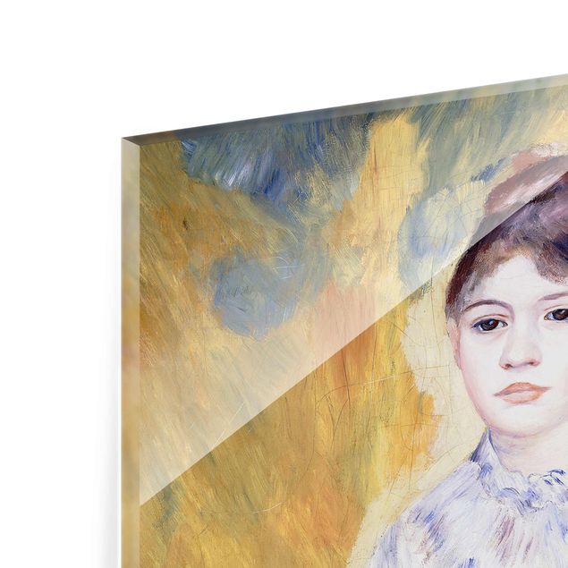 Glasbild - Kunstdruck Auguste Renoir - Junges Mädchen mit Orange - Impressionismus Hoch 3:4