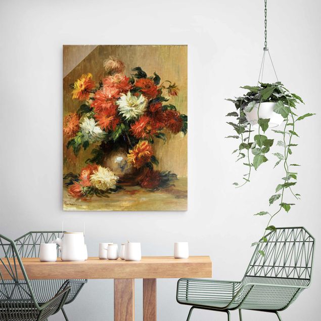 Glasbilder Blumen Auguste Renoir - Stillleben mit Dahlien