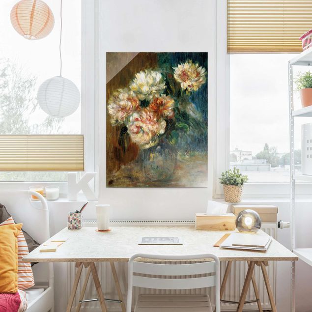 Glasbilder Blumen Auguste Renoir - Vase Pfingstrosen