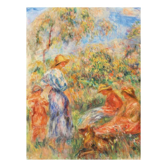 Glasbilder Auguste Renoir - Landschaft mit Frauen und Kind