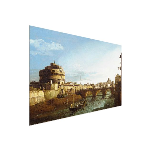 XXL Glasbilder Bernardo Bellotto - Ansicht Roms am Ufer
