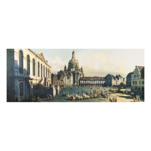 Glasbild Skyline Bernardo Bellotto - Der Neue Markt in Dresden