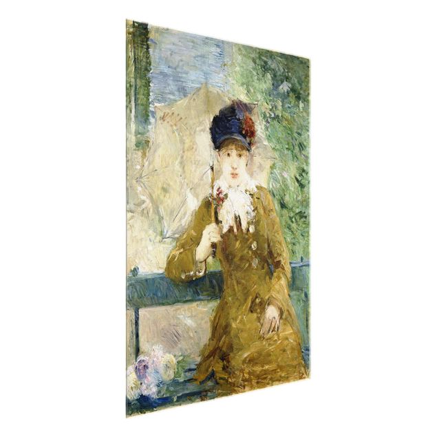 Glasbilder Berthe Morisot - Dame mit Sonnenschirm