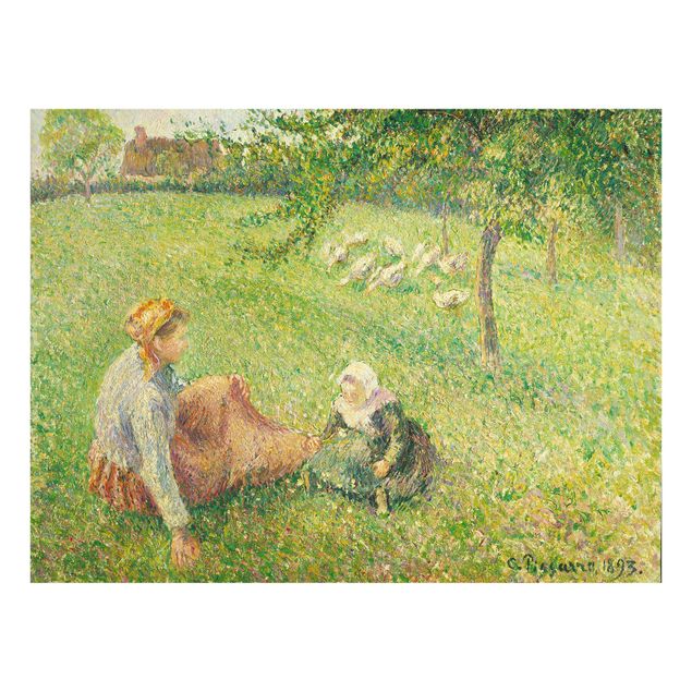 Glasbilder XXL Camille Pissarro - Gänsehirtin