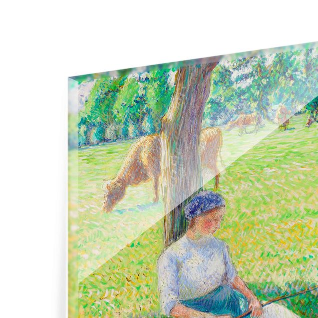 Glasbilder Natur Camille Pissarro - Kuhhirtin