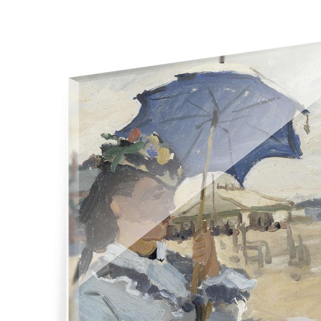 Bilder auf Glas Claude Monet - Strand von Trouville