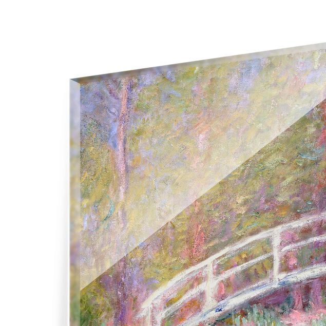 Glas Wandbilder Claude Monet - Brücke Monets Garten