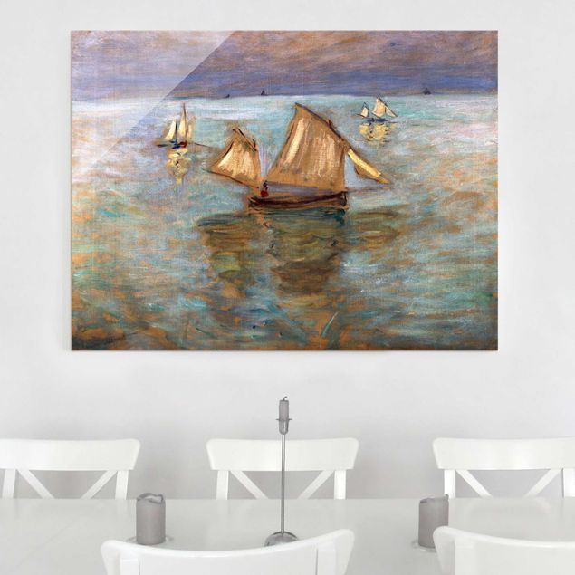Strand Glasbilder Claude Monet - Fischerboote