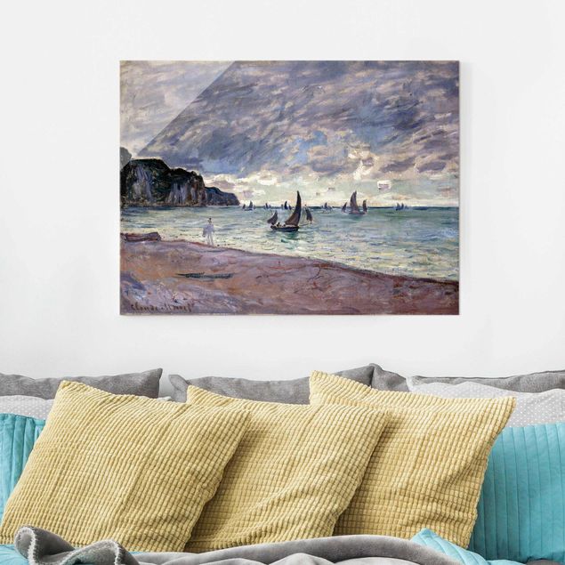 Glasbilder Meer Claude Monet - Küste von Pourville