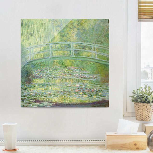 Glasbilder See Claude Monet - Japanische Brücke