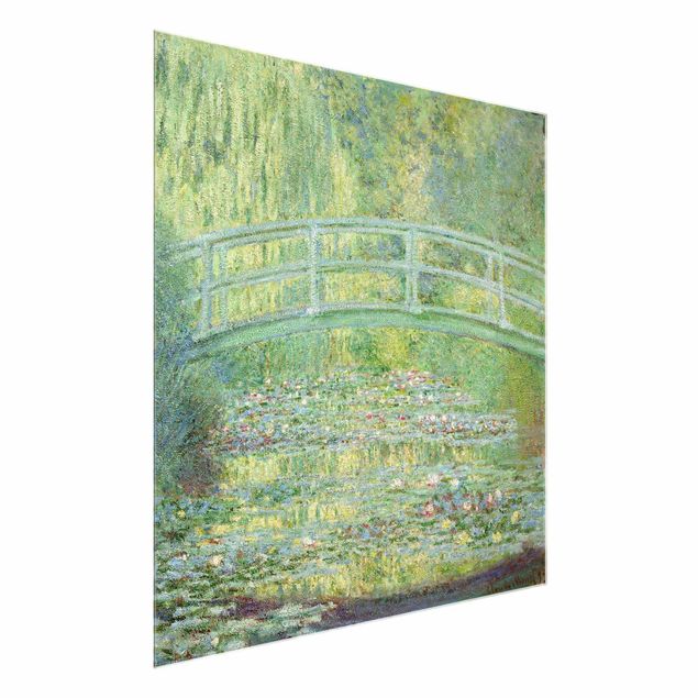 Glasbild Natur Claude Monet - Japanische Brücke