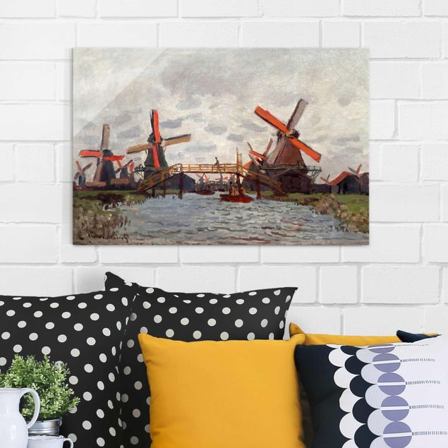 XXL Glasbilder Claude Monet - Windmühlen Zaandam