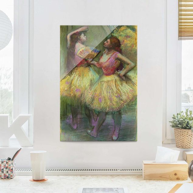 Wandbilder Glas XXL Edgar Degas - Zwei Tänzerinnen