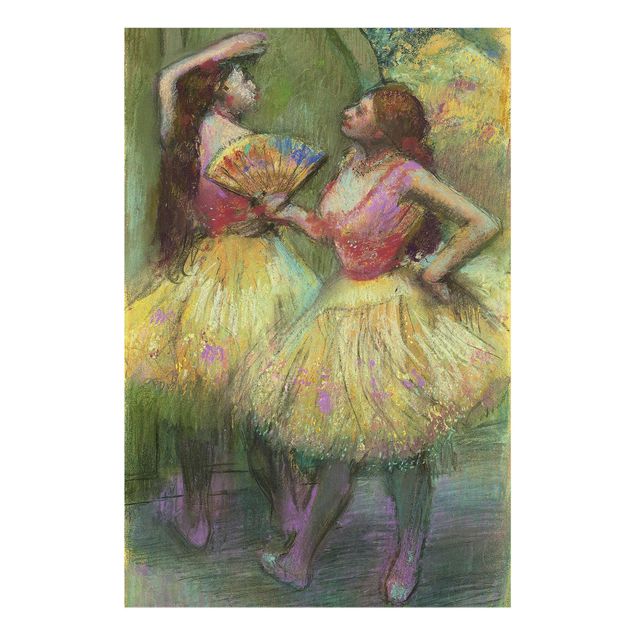 Glas Wandbilder Edgar Degas - Zwei Tänzerinnen