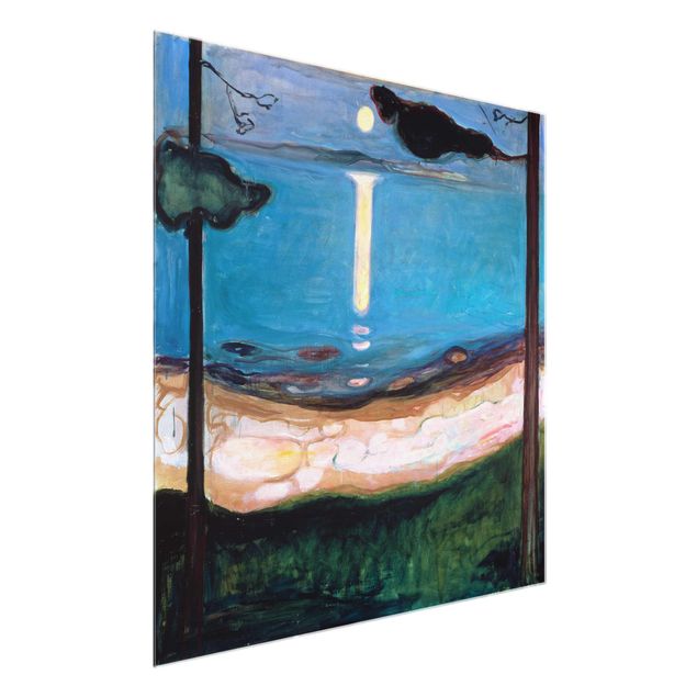 Natur Glasbilder Edvard Munch - Mondnacht