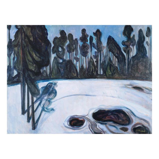 Glasbilder Landschaft Edvard Munch - Sternennacht
