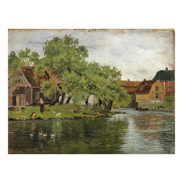 Glasbilder Landschaften Edvard Munch - Fluss Akerselven