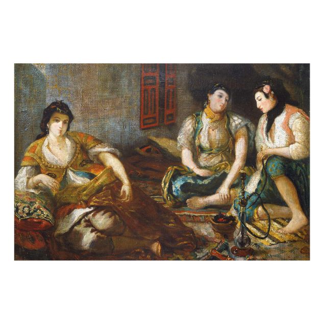 Glas Wandbilder Eugène Delacroix - Drei arabische Frauen