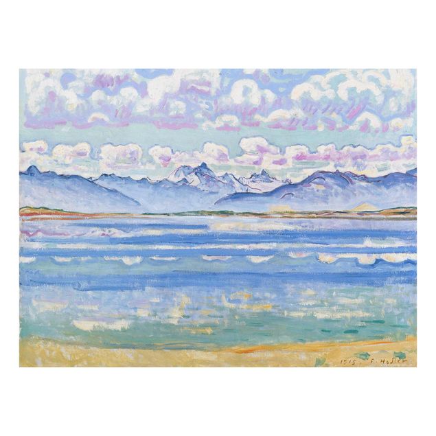 Glasbild - Kunstdruck Ferdinand Hodler - Weisshorn, von Montana aus gesehen - Quer 4:3