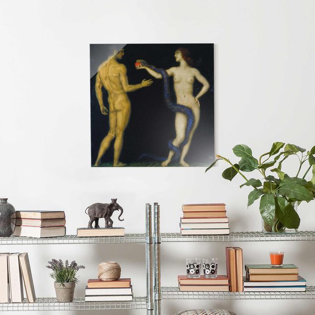 XXL Glasbilder Franz von Stuck - Adam und Eva
