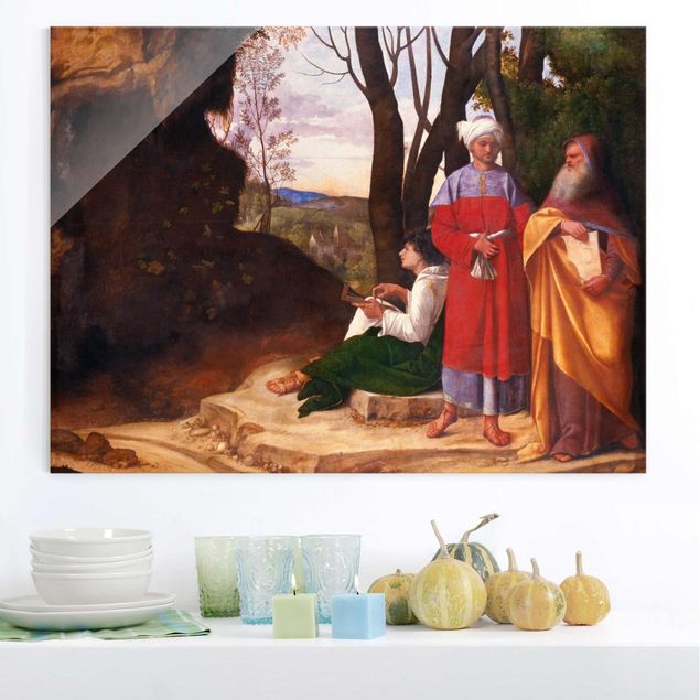 XXL Glasbilder Giorgione - Die drei Philosophen