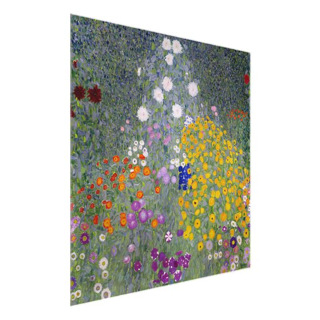 Glasbild Natur Gustav Klimt - Bauerngarten