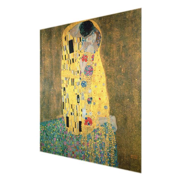 Glas Wandbilder Gustav Klimt - Der Kuß