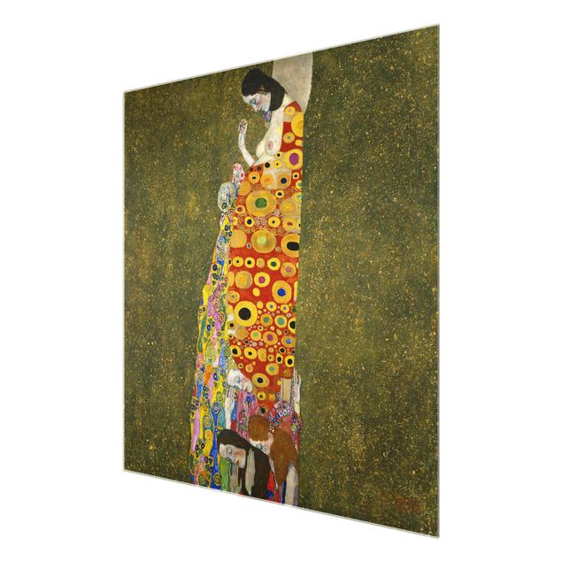 Glasbilder Gustav Klimt - Die Hoffnung II