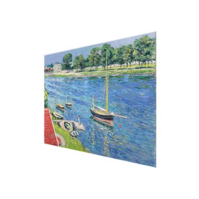 Wandbilder Kunstdruck Gustave Caillebotte - Die Seine bei Argenteuil, Boote vor Anker