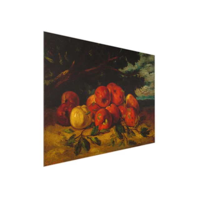 Glasbilder Gustave Courbet - Apfelstillleben