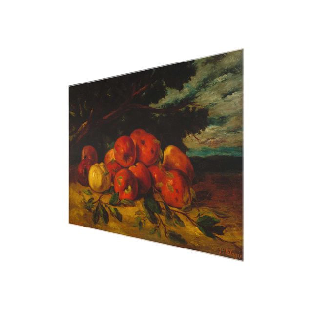 Glasbild - Kunstdruck Gustave Courbet - Apfelstilleben - Quer 4:3