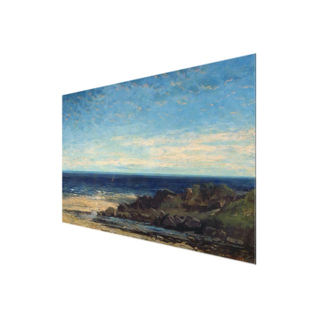 Bilder auf Glas Gustave Courbet - Blaues Meer
