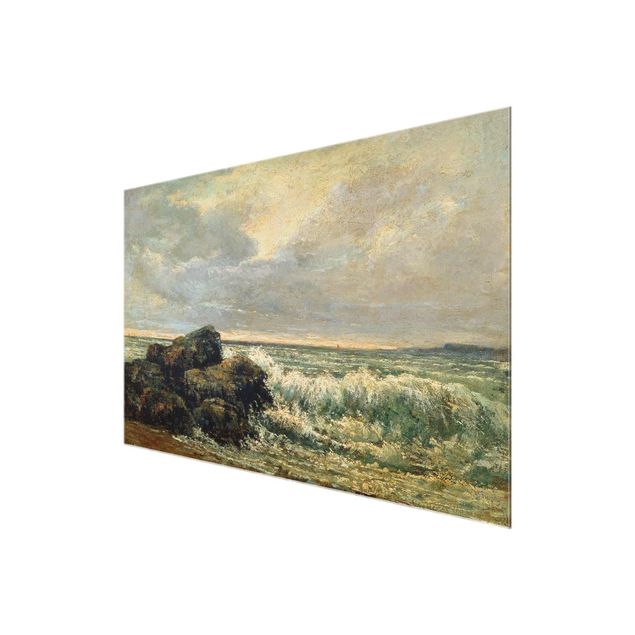 Bilder auf Glas Gustave Courbet - Die Welle