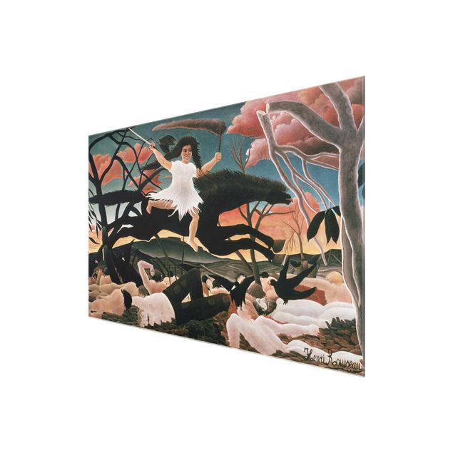 Glasbild - Kunstdruck Henri Rousseau - Der Krieg oder der Reiterzug des Unfrieden - Quer 3:2