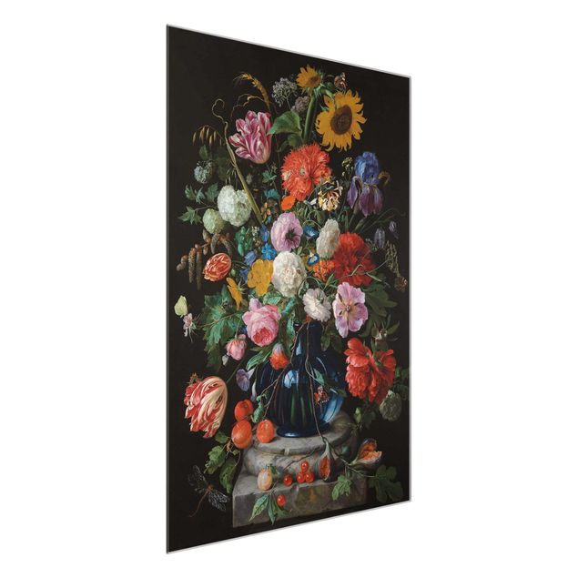 Glasbild Natur Jan Davidsz de Heem - Glasvase mit Blumen
