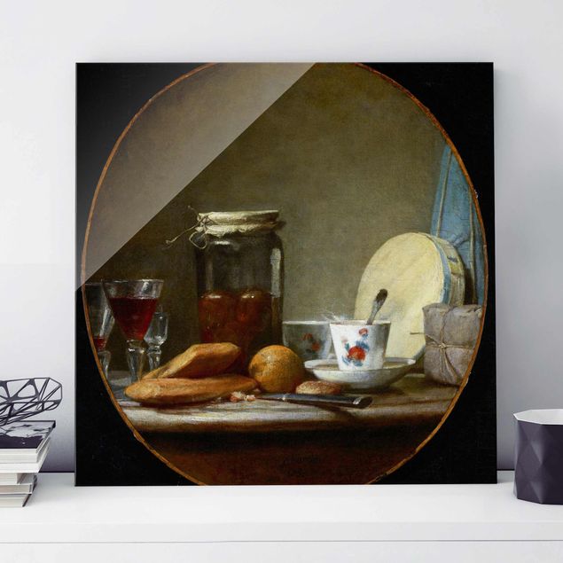 Barock Bilder Jean-Baptiste Siméon Chardin - Glas mit Aprikosen