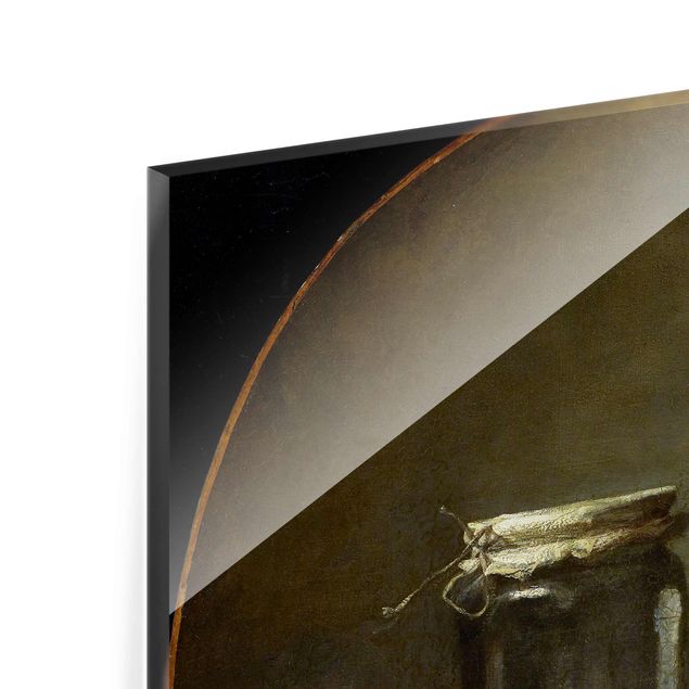 Glasbild - Kunstdruck Jean-Baptiste Siméon Chardin - Junges Mädchen (junger Knabe?) baut ein Kartenhaus - Hoch 3:4
