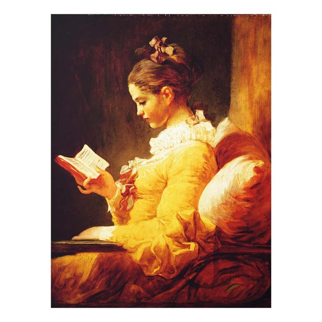Bilder auf Glas Jean Honoré Fragonard - Lesendes Mädchen