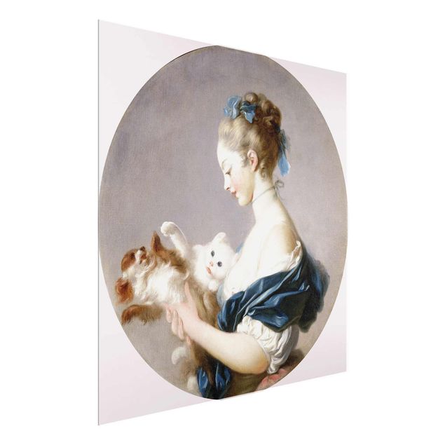 Kunstdruck Jean Honoré Fragonard Jean Honoré Fragonard - Mädchen mit Hund