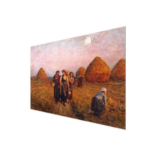 Glasbild - Kunstdruck Jules Breton - Abenddämmerung - Quer 3:2