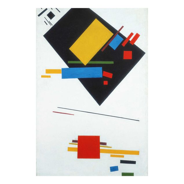 Glasbild - Kunstdruck Kasimir Malewitsch - Suprematische Malerei (Schwarzes Trapez und Rotes Quadrat) - Hoch 2:3