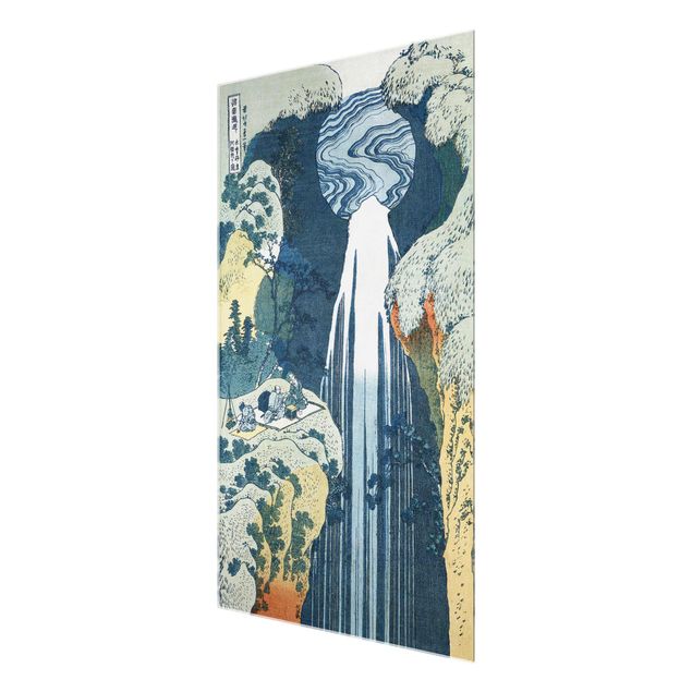 Glasbilder Katsushika Hokusai - Der Wasserfall von Amida