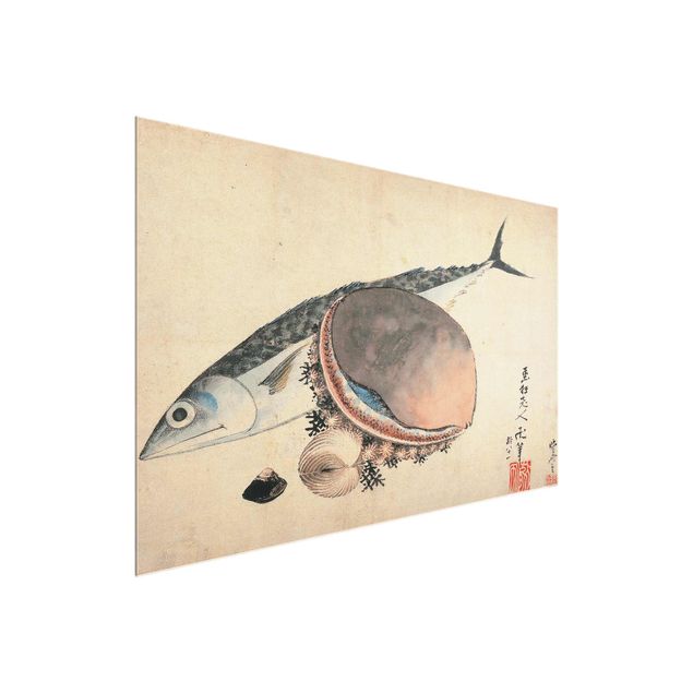 Bilder für die Wand Katsushika Hokusai - Makrele und Seemuscheln