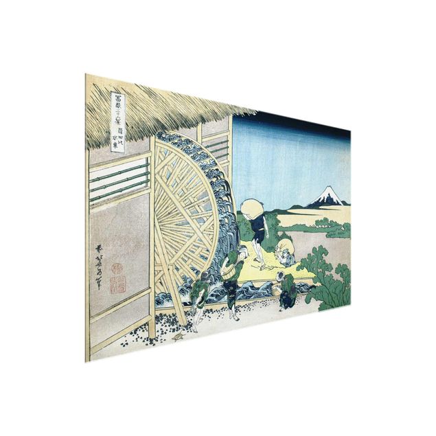 Glasbilder Katsushika Hokusai - Wasserrad in Onden