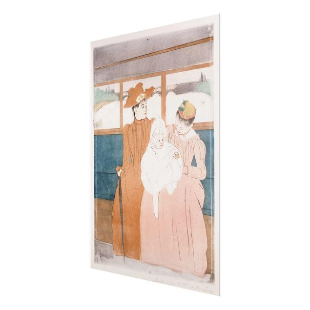 Glasbild - Kunstdruck Mary Cassatt - Im Omnibus - Hoch 3:4