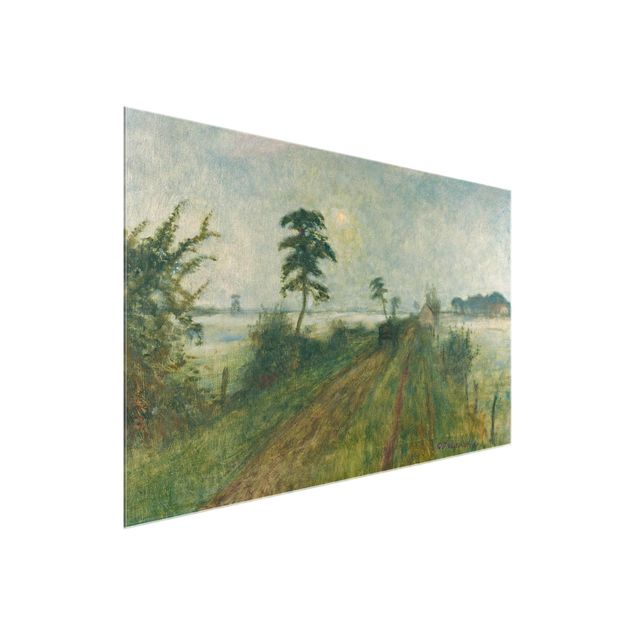 Glasbilder Landschaft Otto Modersohn - Abendstimmung im Moor